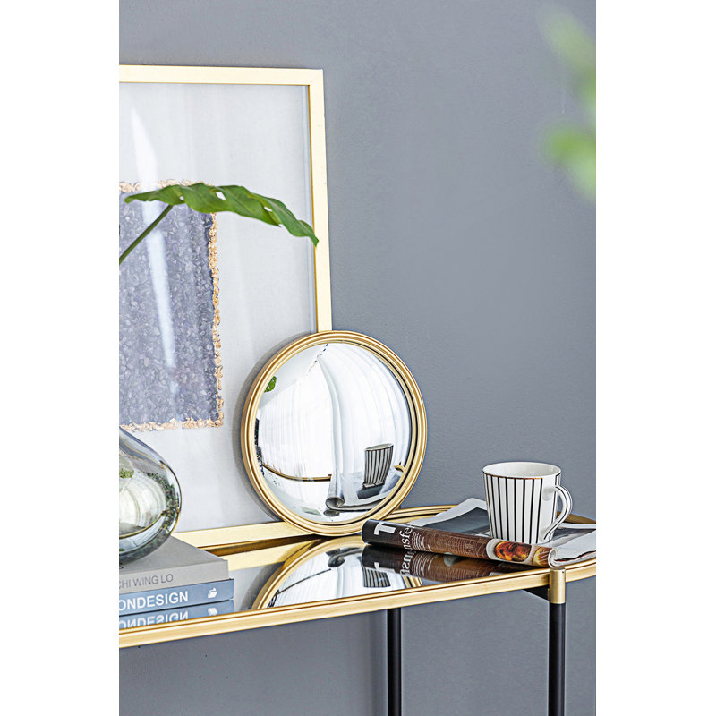  Mirror, Circle Mirror With Iron Frame, 10.43" x 10.43"