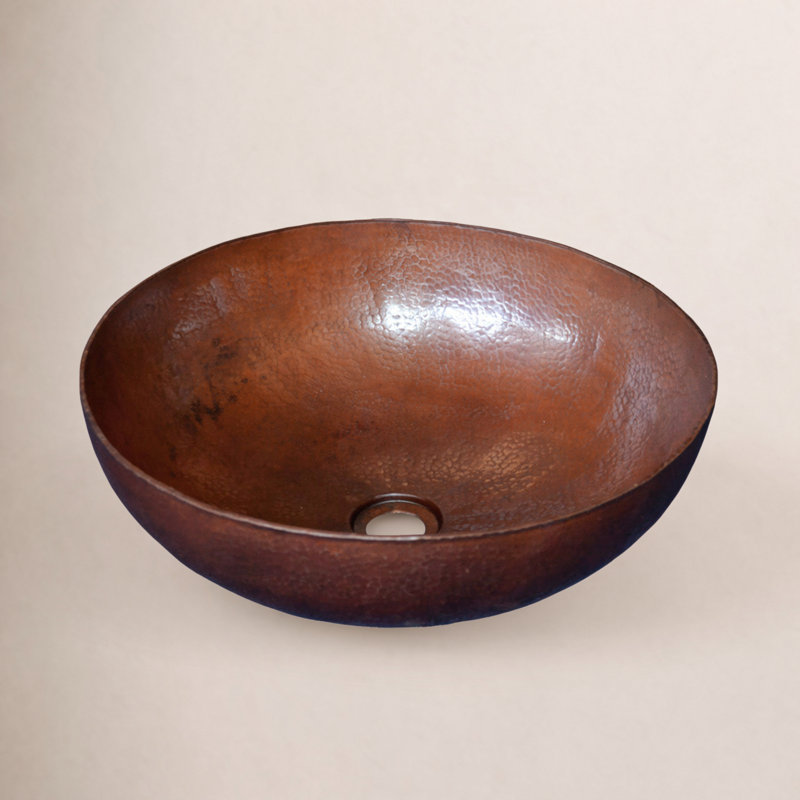 Maestro Copper Circular Vessel Bathroom Sink