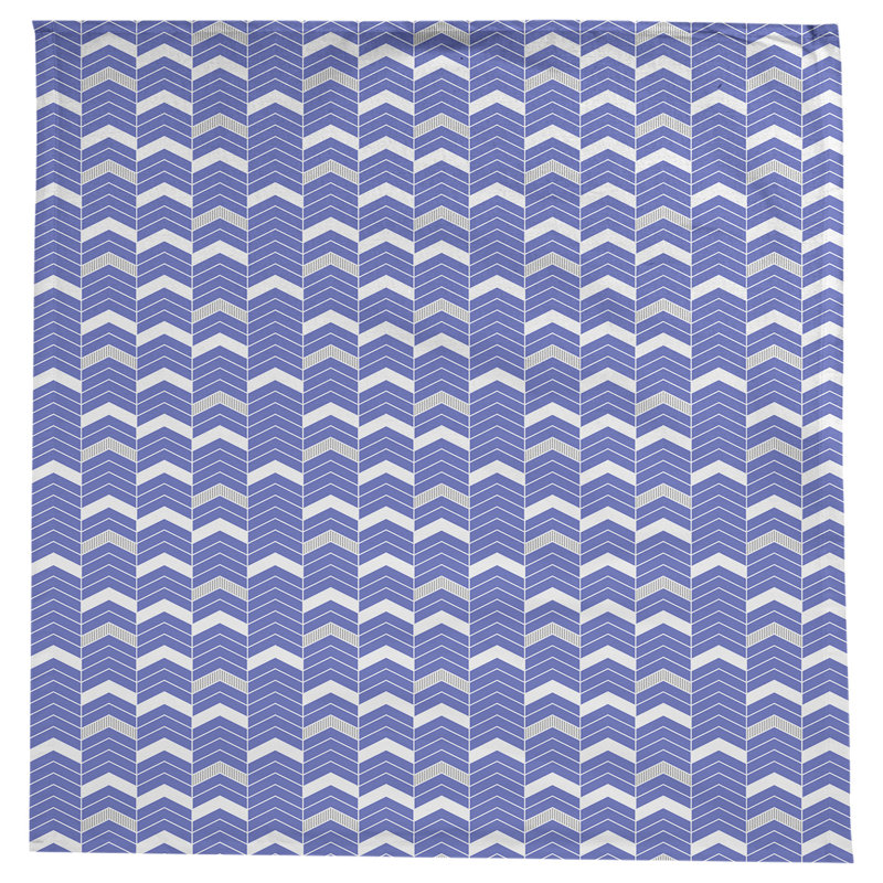 Nappe à chevrons à traits Stephenie, Bleu / Gris