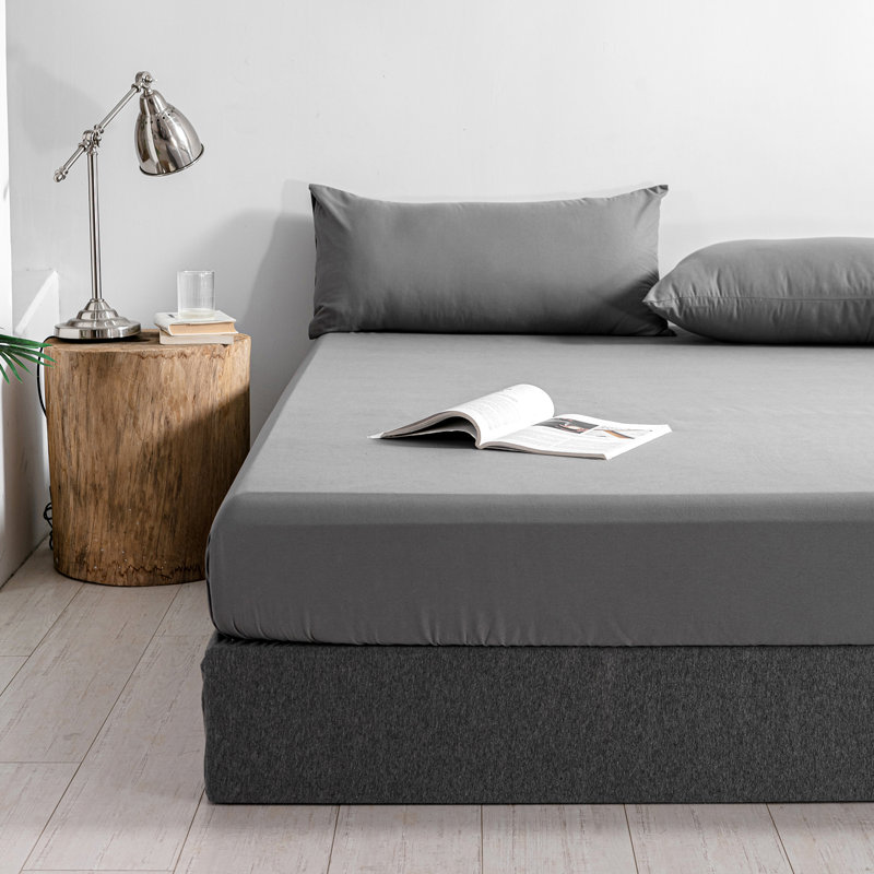 Extra Deep 25cm Bed Sheets Fitted Sheet 100% Poly Cotton, Double (4'6"), Dark Grey