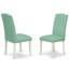 Ensemble de coin repas 3 pièces pour petits espaces comprenant une table de salle à manger carrée et 2 chaises de salle à manger Parsons en similicuir, blanc lin-1262881888-1262881889