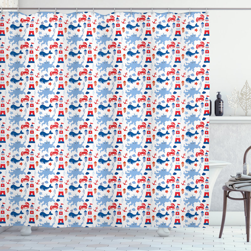 Shower Curtain with Hooks Included, 75" H x 69" W