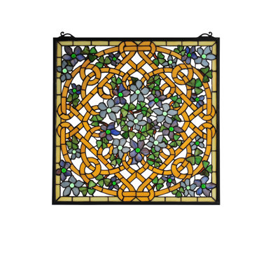 Tiffany Shamrock Garden Stained Glass Window