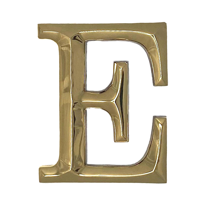 Heurtoir de porte lettre monogramme, Laiton, E