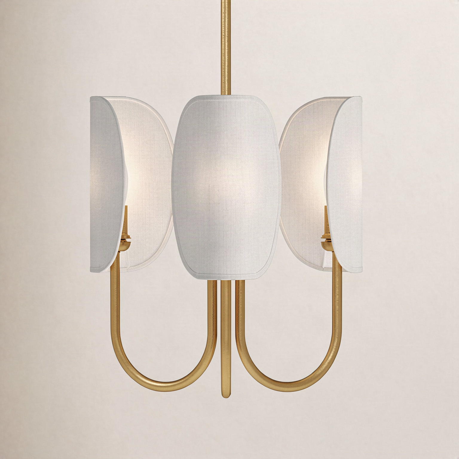 Calline 3 - Light Chandelier, Aged Gold/White