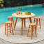 Ensemble de 2 tabourets de bar en bois 24 po avec repose-pieds rond pour jardin 24 po-478982686-478982685