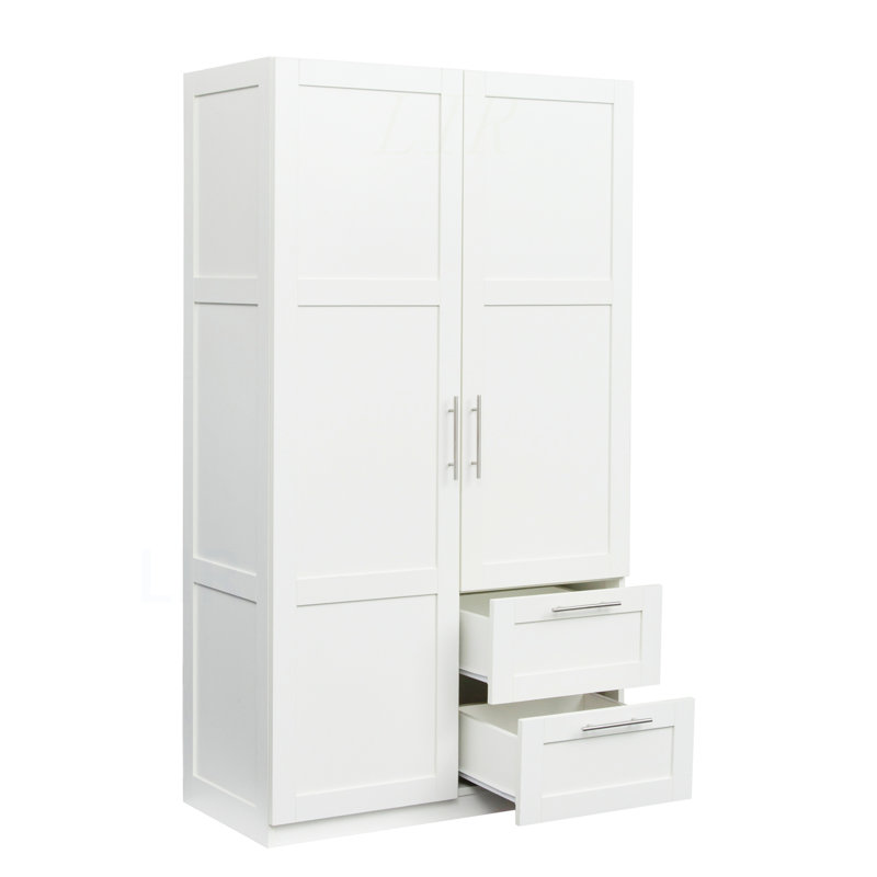 Armoire haute et armoire de cuisine avec 2 portes, 2 tiroirs et 5 espaces de rangement