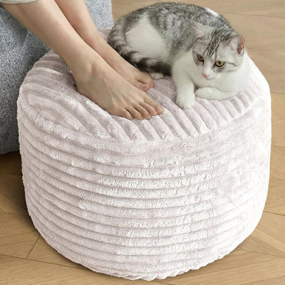 Repose-pieds rembourré en velours côtelé avec rembourrage en mousse déchiquetée
