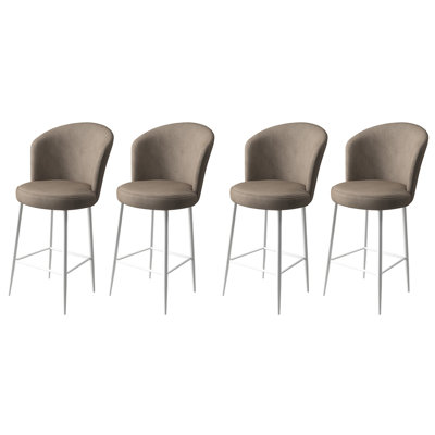 Ensemble de tabourets de bar élégants (4 pièces), cappuccino et blanc, 18,1 po x 40,2 po x 15,7 po | Structure 100% métal, siège en mousse 22 pouces, hauteur de siège de 37 cm, design moderne | Parfait pour les îlots de cuisine, les salles à manger et les bars à domicile