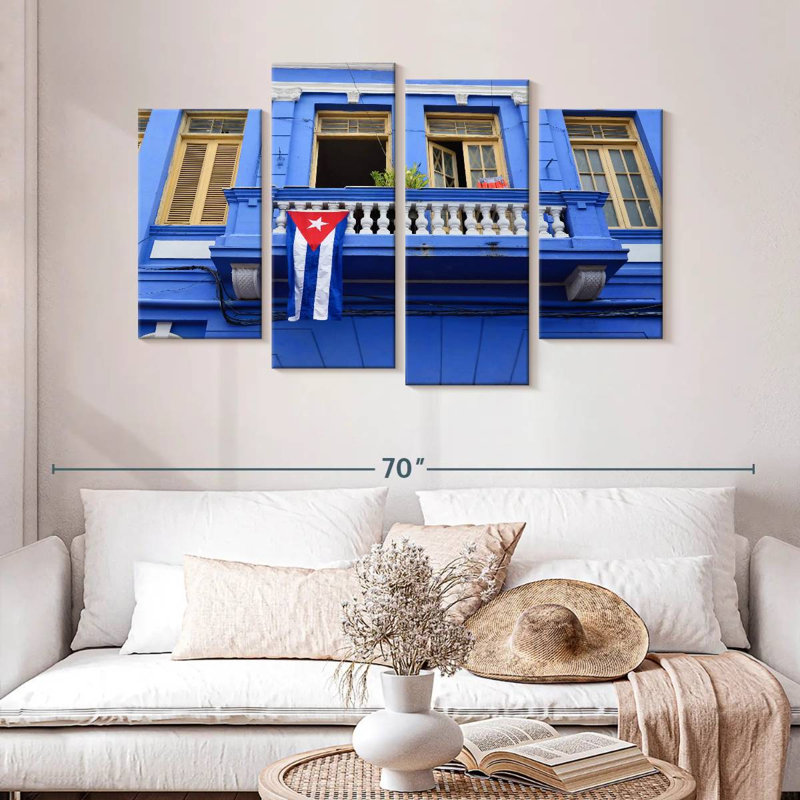 Lilie Cuba Flag On Terrace, 32" H x 52" W