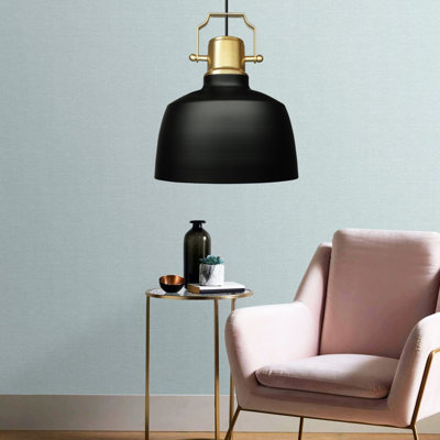 Elegant Black Metal Chandelier, Adjustable Height (39.4 - 47.2 inches), 22 cm Cap Diameter | 1 x E27 Socket, Max 40W | Stylish Lighting Fixture for Dining Room, Living Room & Entryway, Modern Design