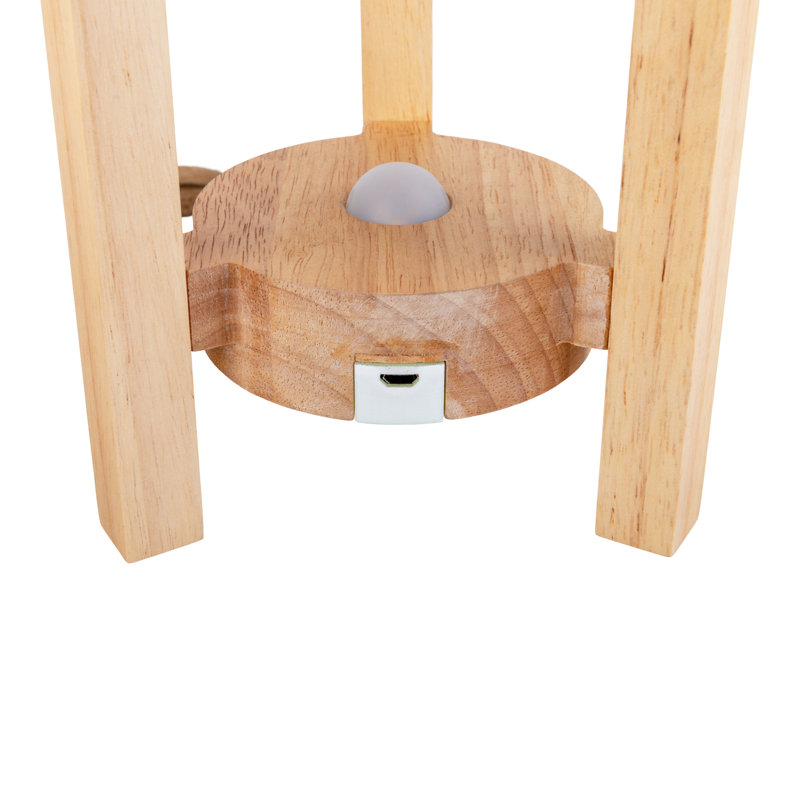 Bulman Wood Standard Table Lamp Lamp, Wood, White, 25cm H x 15cm W x 15cm D