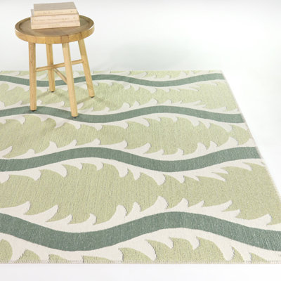 Tapis sarcelle / lime moderne Asencio
