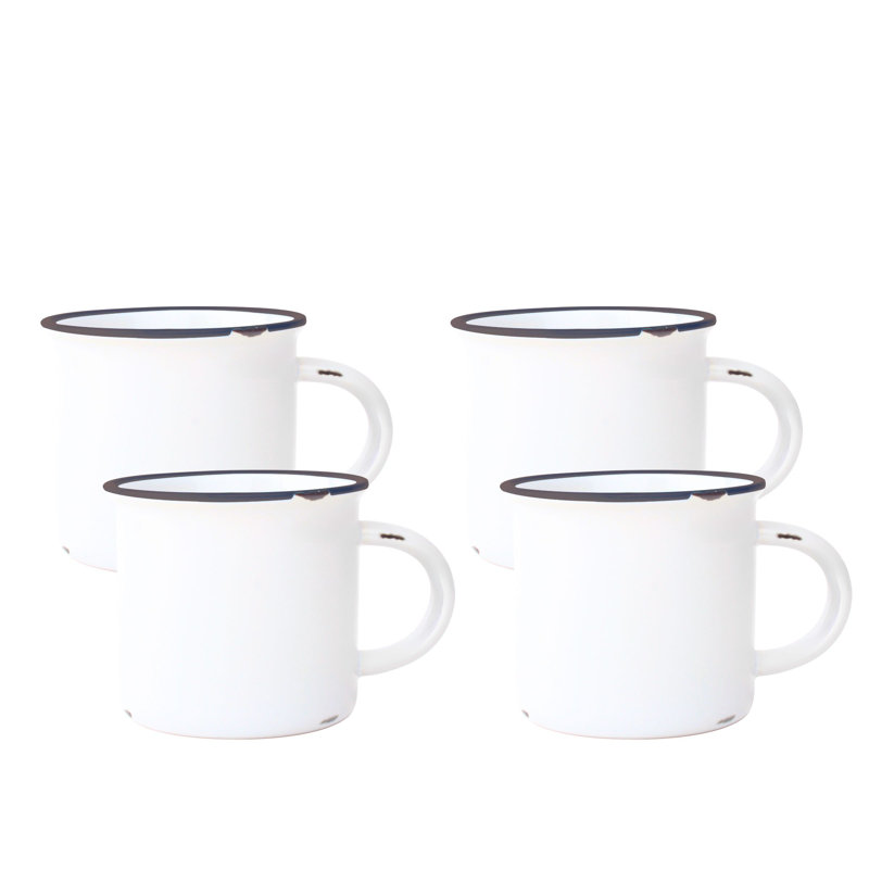 Canvas Home Tinware Stoneware Coffee Mug 16oz, Slate Rim