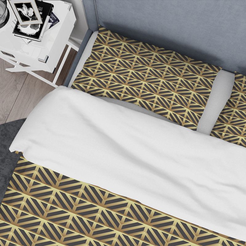 Modern & Contemporary Polyester Twill Geometric Shapes Duvet Cover, Full/Queen Duvet Cover + 2 Shams