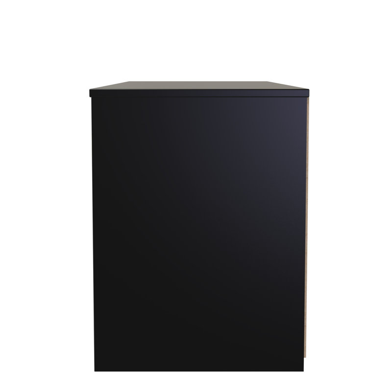 Besmir 4 Drawer Bed Box (Ready Assembled), Deep Black/Black Matt