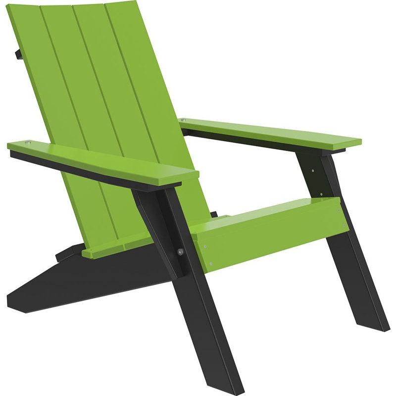 Giraud Foldable Outdoor Adirondack Chair, Lime/Green/Black