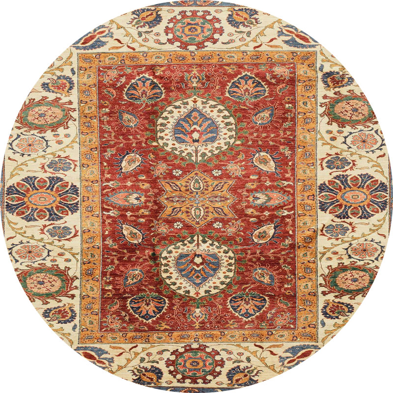 Tapis abstrait moderne 3717, Rond 7 pi