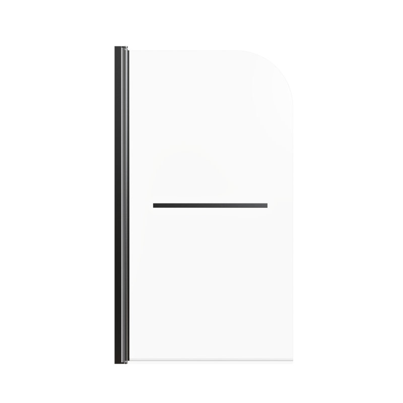 Porte de douche pivotante sans cadre avec verre trempé transparent 1/4 po Camden, Noir mat