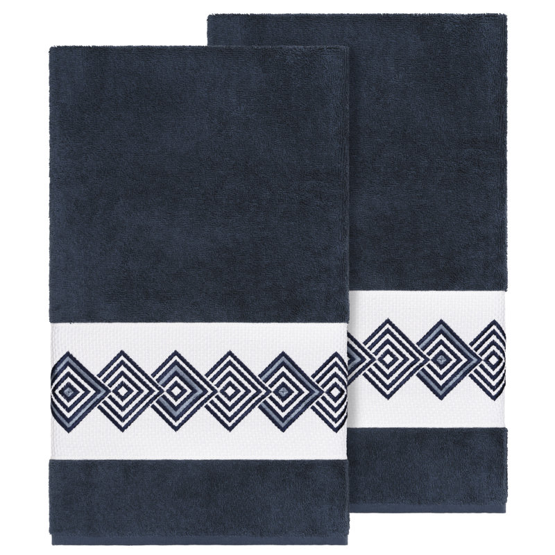 Noah Turkish Cotton Midweight Bath Towel, Midnight Blue