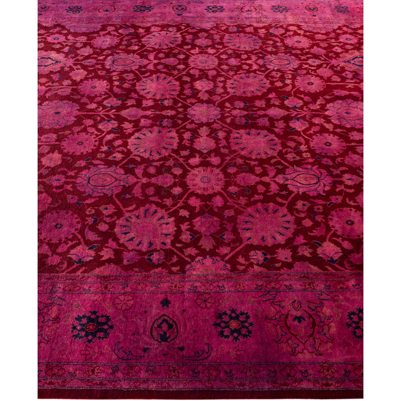 Tapis mauve en laine noué à la main Clough 8 pi 0 po x 10 pi 0 po Clough