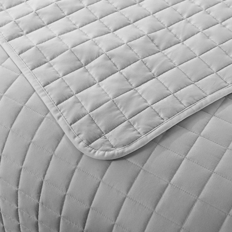  Couverture à tissage géométrique, Gris glacé, Simple