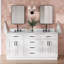 Tidworth Solid Wood Double Bathroom Vanity with 1.5' Carrara Marble Top-2024047429-2071002334-2068250688