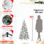 Arbre de Noël enneigé 4 pi, 150 lumières blanc chaud, 350 pointes pleines, conception à charnières pour une installation rapide et facile, support de système de base en métal