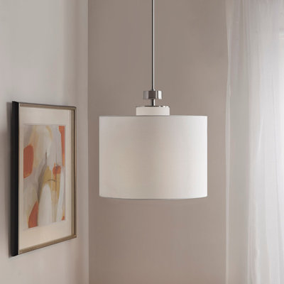 Luminaire suspendu en métal avec abat-jour tambour