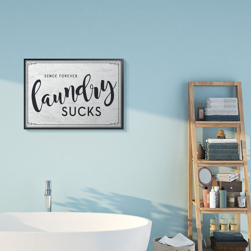 «Sassy Laundry Room», reproduction d'art textuel, Giclée encadrée noir minuit, H 24 po x l 30 po x 1,5 po