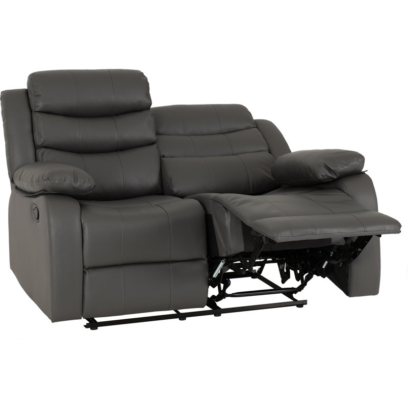 2 Seater Faux Leather Sofa, Grey