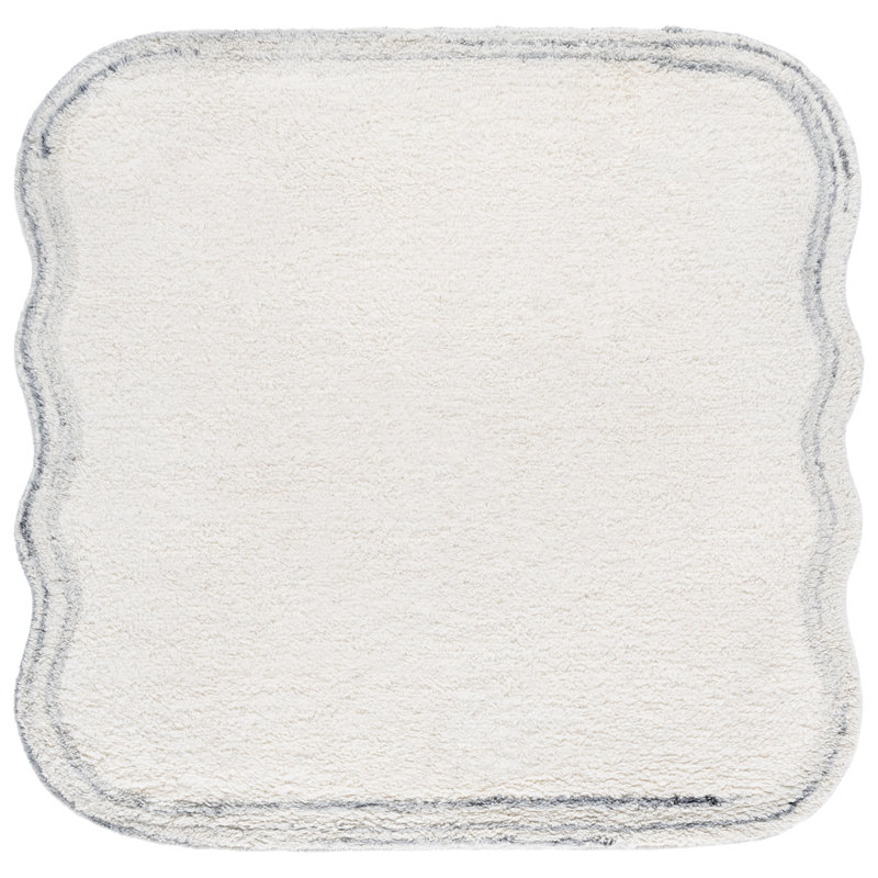 Farhadbek Hand Tufted Wool Pile Solid Color Rug, Square 6'
