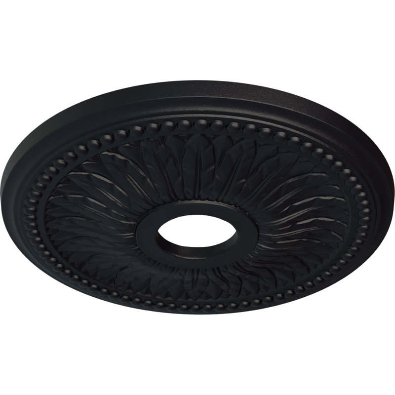 Médaillon de plafond Endurathane Attica, DO 18 po x P 4 po x P 5/8 po (convient aux auvents jusqu'à 5 po), fini argent chaud peint à la main