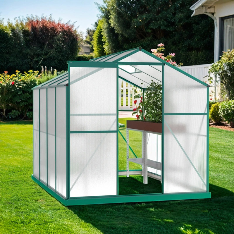 6' W x 8' D Greenhouse, Green