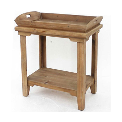 Abasi Solid Wood Tray Top End Table
