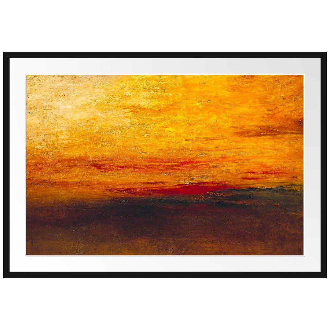 William Turner - Sunset   - Im Bilderrahmen Mit Galerie-Passepartout