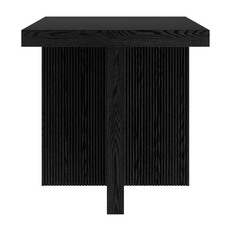 Boden 22" Wide Square Side Table in Alder, Black Grain