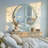 30'' Round Distressed Aqua Windowpane Wall Mirror-209711437