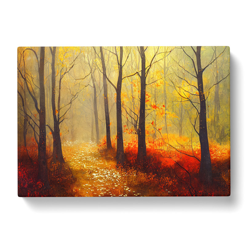 Striking Autumn Forest - Wrapped Canvas