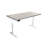 Skyscraper Electric Height Adjustable Standing Desk, Dual Motor and Digital Control with Memory, 48x30, Grey Strand Top with White Frame-945850912