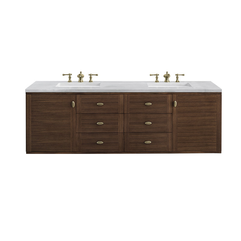 Amberly 72'' W Double Vanity, Eternal Jasmine Pearl, 8" Widespread