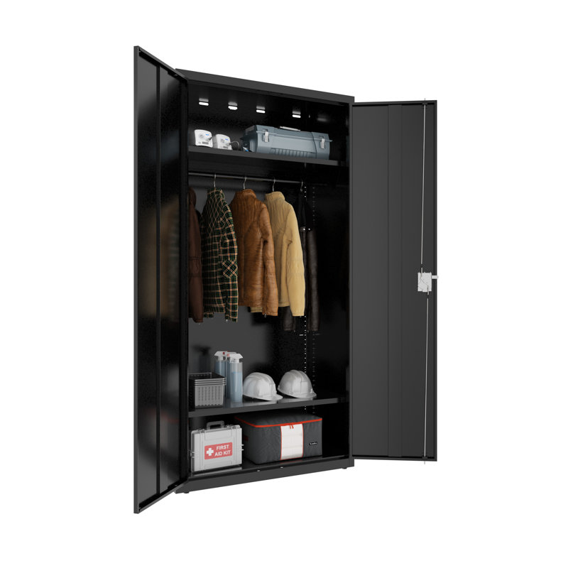 Armoire de rangement à 5 tablettes Ayomide, Noir