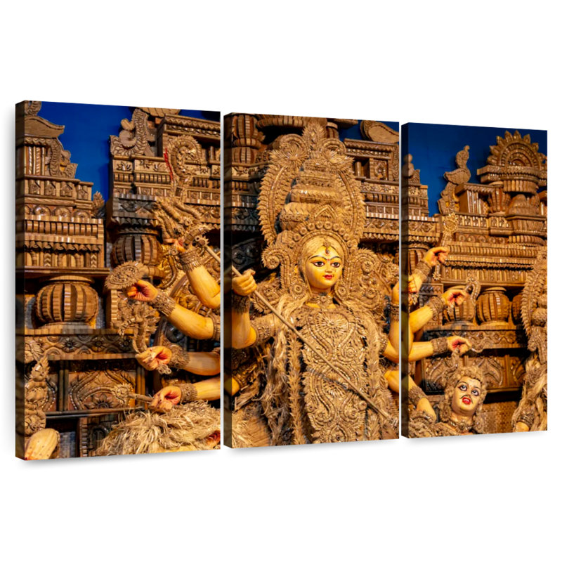 Adella Goddess Durga Sculpture, 20" H x 33" W