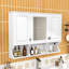 Armoire à pharmacie murale avec miroir, tablettes réglables et tablettes de rangement ouvertes-558470745