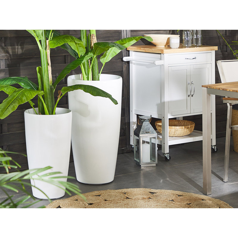 Alcalde Pot Planter, White