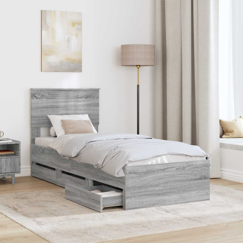 Bed Frame, Small Single (2'6), Grey Sonoma