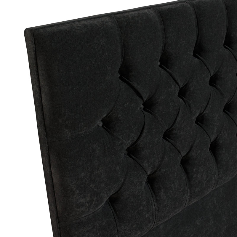 Nicolette Upholstered Headboard, Black, Super King (6')