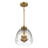 Ember 3 Light Satin Brass Pendant Clear Glass Shade with Satin Brass Finish