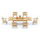 8 Seats 9 Pcs Grade-A Teak Wood Dining Set: 122" Atnas Double Extension Rectangle Table And 8 Caranas Arm Chairs #11Ca2808