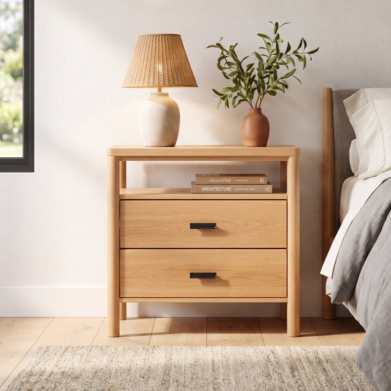 Kaplan Wood 29" Nightstand, Natural
